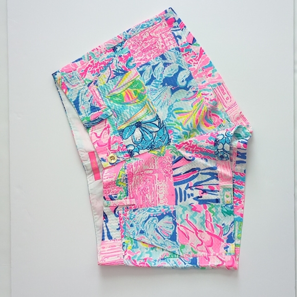 Lilly Pulitzer Walsh Shorts Pop Up Summer Remix Patch size 10 New with Tag - Picture 8 of 8